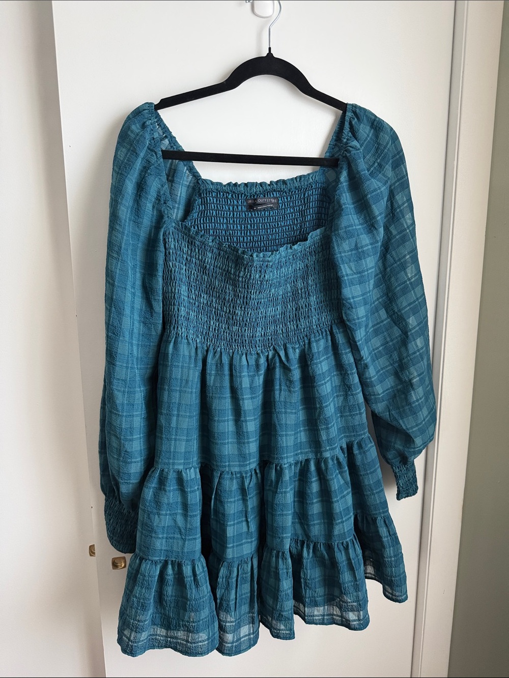 River Smocked Long sleeve mini dress